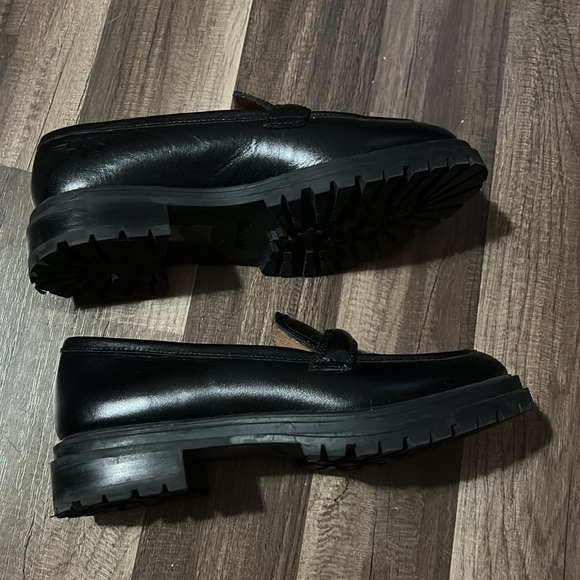 Madewell Black Leather Lugsole Loafers - Picture 3 of 3